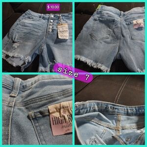 Vanilla Star Sky Blue High Waist Shorts